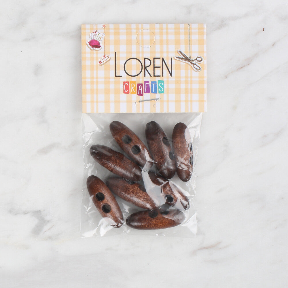 Loren Crafts 8'li kahverengi Çoban Düğme - 12